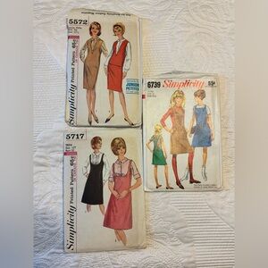Vintage Simplicity Women's Dress Patterns - used, cut